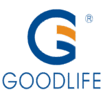 Logo da Goodlife com as cores azul e laranja, representando um 'G' estilizado na palavra 'GOODLIFE